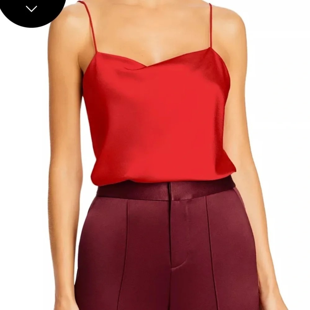 Alice + Olivia Harmon Slip Tank In Red- Women's Small- Romantic Holiday Festival